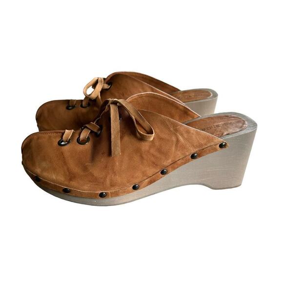 Anthropologie Kelsi Dagger Brooklyn Lace-Up Clogs Size 10 - Picture 5 of 12